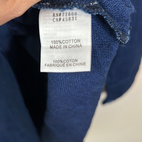 Free People X Sandrine Rose Denim Long Sleeve Mandarin Collar Top Size XS - Picture 11 of 11